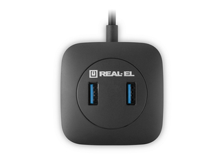 USB концентратор REAL-EL HQ-187, 4 порта USB 3.0, чорний, фото №8