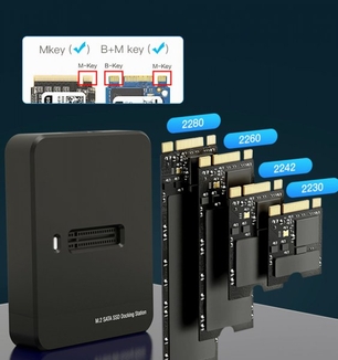 Док-станція для жорстких дисків USB Type-C Gembird DD-U3M2 M.2 SATA & NVME SSD, фото №2