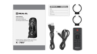 Колонка REAL-EL X-787 Black УЦІНКА (80Вт, bluetooth, підсвічування, TWS, USB, Micro SD, пульт ДК), numer zdjęcia 10