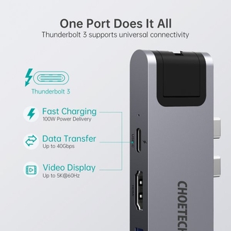 Адаптер Choetech HUB-M24, USB Type-C 7-в-1, фото №7