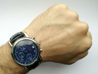 EON 1962 часы из США 4 циферблата хронометр кожа дата Wr50m, numer zdjęcia 6