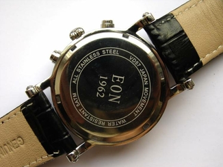 EON 1962 часы из США 4 циферблата хронометр кожа дата Wr50m, numer zdjęcia 8