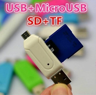 OTG + USB кардридер SD / Micro SD TF, фото №5