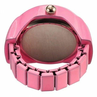 Часы - Кольцо на палец. Розовые + Белый циферблат, фото №3