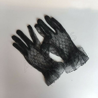 Перчатки гипюровые, кружевные (p770) Черные, photo number 4