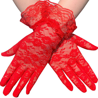 Перчатки кружевные закрытые Красные (p410red), photo number 8