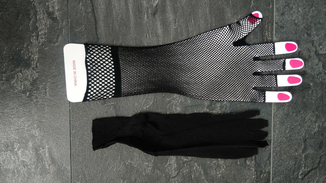 Перчатки сеточка длинные без пальцев (код p880-black), фото №3