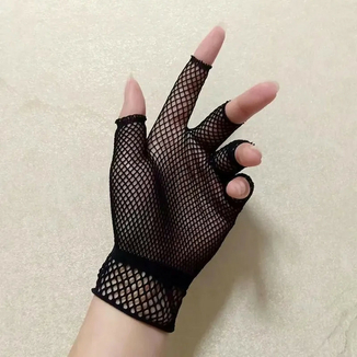 Перчатки кружевные Черные (р900Black), фото №6