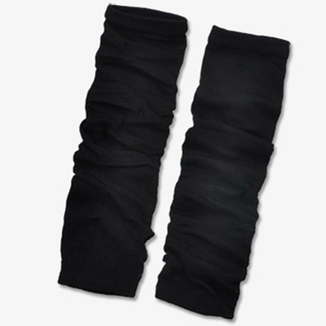 Рукава митенки черные трикотажные перчатки без пальцев (унисекс), фото №2
