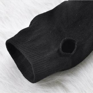 Рукава митенки черные трикотажные перчатки без пальцев (унисекс), фото №3