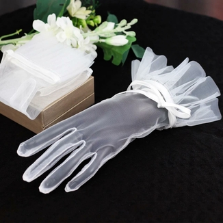 Перчатки женские свадебные белые, фото №6