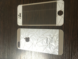 Стекло защитное на iPhone 5, 5S, 5с, SE Серебро абстракция (комплект 2 шт в уп), фото №2