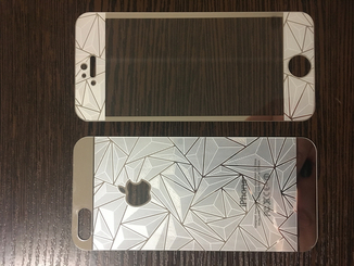 Стекло защитное на iPhone 5, 5S, 5с, SE Серебро абстракция (комплект 2 шт в уп), фото №3