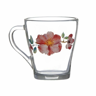 Чашка стеклянная Грация Цветы Акварель 250 мл  в ассортименте 80003616, photo number 2