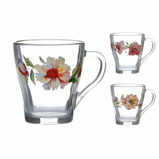 Чашка стеклянная Грация Цветы Акварель 250 мл  в ассортименте 80003616, фото №3