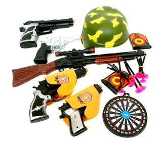 Полицейский набор 03-9  пистолеты, рация, каска, автомат, фото №2