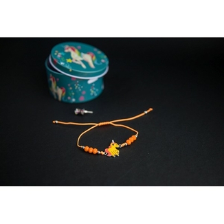 Браслет с кулоном Единорог в комплекте с серьгами-гвоздиками E&D 9732ED, фото №4