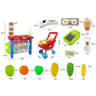 Игровой набор Магазин с прилавком, кассой, тележкой, продуктами 46 элементов RPC (668-22), фото №4