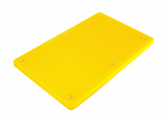 Доска разделочная HDPE с желобом, 500 * 300 * 18 мм, 6 противоскользящих ножек, желтая 113011NK, фото №5
