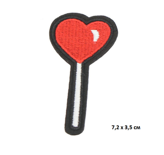 Термоаппликация Сердце на палочке, наклейка на ткань, фото №2