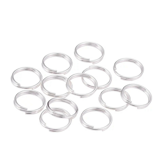 Соединительные кольца для брелков 16 мм, серебро, фото №2