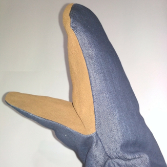 Пекарские рукавицы перчатки джинс, фото №4