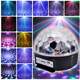 Диско шар лампа. Светодиодный диско шар LED MAGIC BALL LIGHT с MP3, USB, фото №2