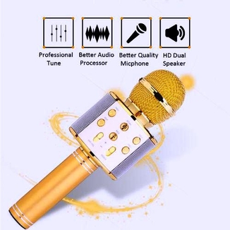 Беспроводной караоке микрофон колонка Bluetooth с динамиком WS858, photo number 2