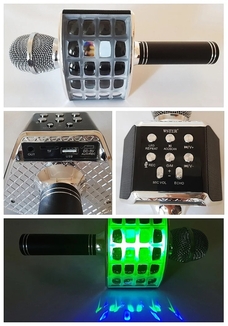 Беспроводной караоке микрофон WS-868 со встроенной светомузыкой, фото №6