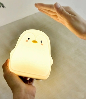 Ночник игрушка, детский силиконовый светильник Пингвин, фото №3