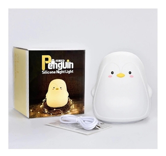 Ночник игрушка, детский силиконовый светильник Пингвин, фото №5