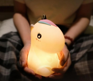 Ночник игрушка детский силиконовый светильник Единорог 132, фото №4