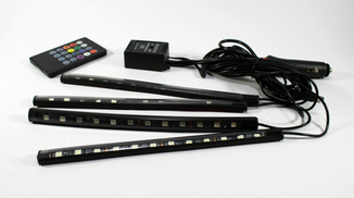 Универсальная светодиодная RGB led подсветка салона с микрофоном для автомобиля HR-01678, фото №4