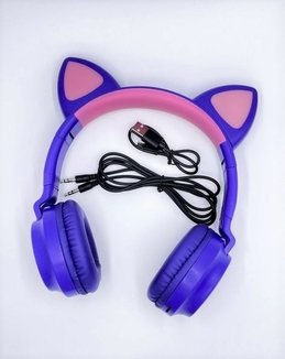 Беспроводные наушники с кошачьими ушками складные ZW-028 Cat Ear с LED подсветкой, фото №8