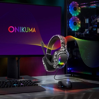 Наушники игровые компьютерные Onikuma K20 с микрофоном и LED подсветкой, фото №6