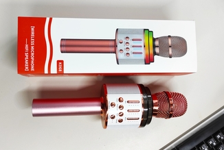Микрофон Karaoke К068 USB, TF, AUX, с подсветкой 2 в 1, фото №3