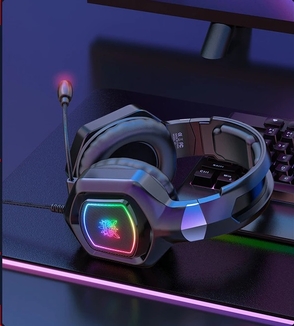 Игровые геймерские наушники накладные с микрофоном и подсветкой ONIKUMA Gaming X8, photo number 3