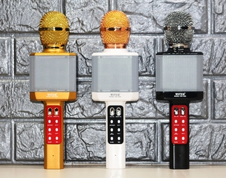 Микрофон Karaoke WS 1828 с FM-радио, USB, TF, microUSB, сменой голоса и подсветкой, photo number 3