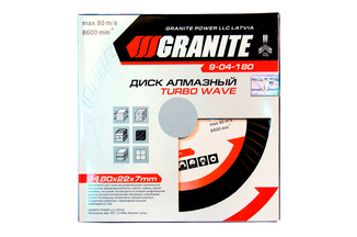 Диск алмазный Granite - 180 мм турбоволна (9-04-180), фото №3