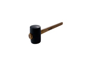 Киянка Mastertool - 340 г х 55 мм черная резина, ручка деревянная (02-0301), фото №3