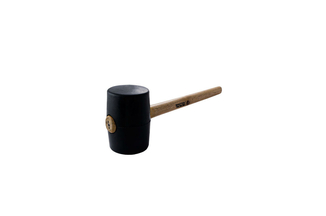 Киянка Mastertool - 900 г х 80 мм черная резина, ручка деревянная (02-0304), фото №3