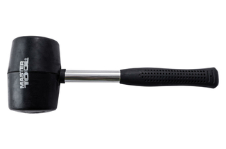 Киянка Mastertool - 900 г х 80 мм черная резина, ручка металл (02-1304), фото №2