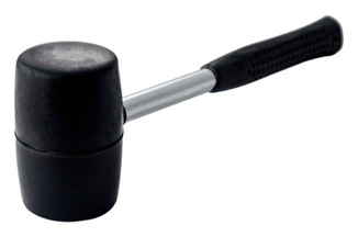 Киянка Miol - 450 г х 60 мм черная резина, ручка металл (32-702), numer zdjęcia 3