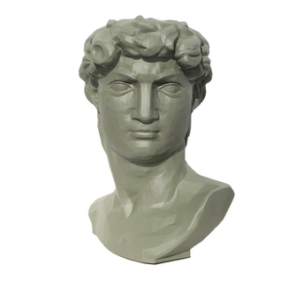 Скульптура органайзер Vase Head в образе Давида 24,5 см светло-оливковый, фото №2