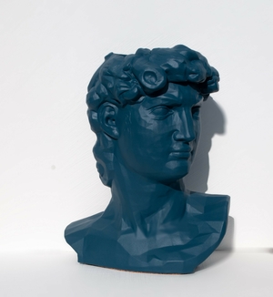 Скульптура органайзер Vase Head в образе Давида 24,5 см темно-синий, numer zdjęcia 4