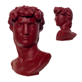Скульптура органайзер Vase Head в образе Давида 24,5 см бордовый, фото №2
