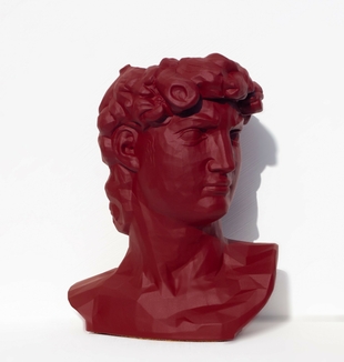 Скульптура органайзер Vase Head в образе Давида 24,5 см бордовый, фото №4