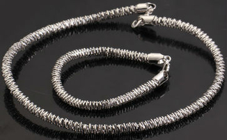 Набор: цепочка и браслет мужской белая позолота (GF794), фото №2