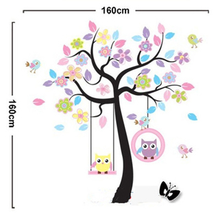 Интерьерная наклейка на стену в детскую Совы на дереве bJM7186, фото №4
