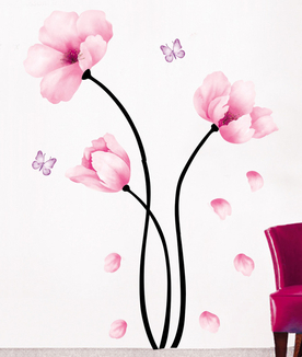Интерьерная наклейка на стену Цветы Акварель (mAY930), фото №2